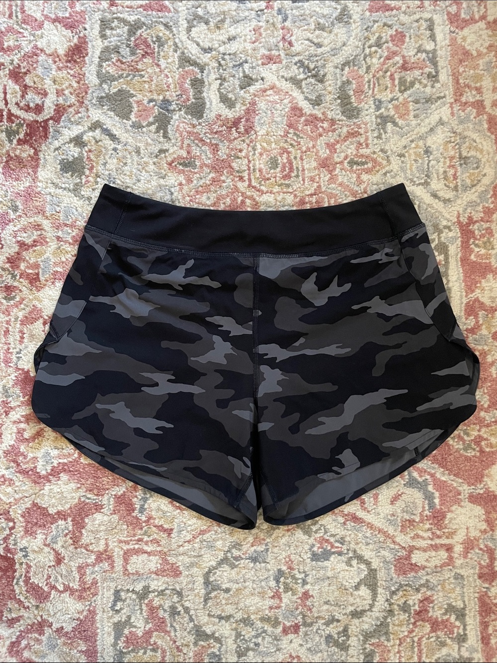 Athleta Black & Gray Camo Athletic Shorts